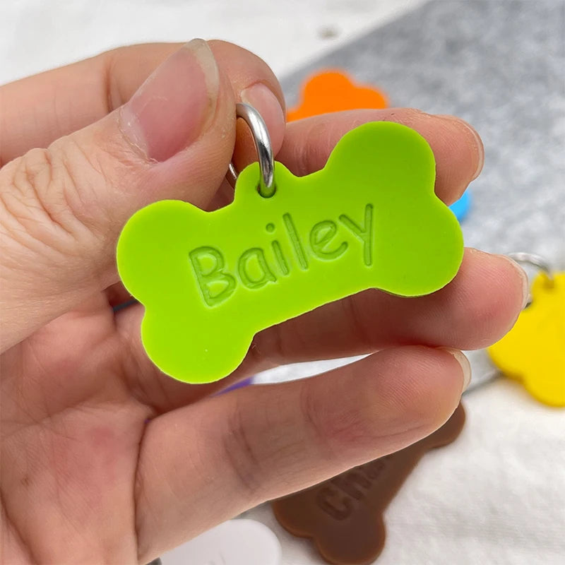 Bone Silicone Name Tag