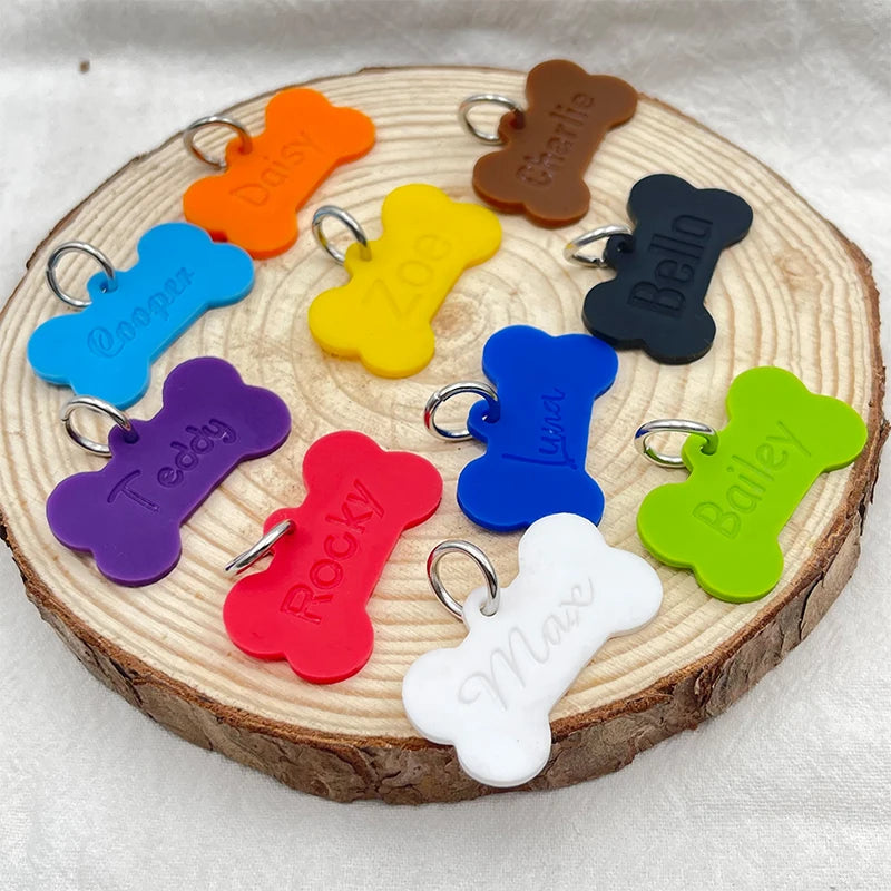 Bone Silicone Name Tag