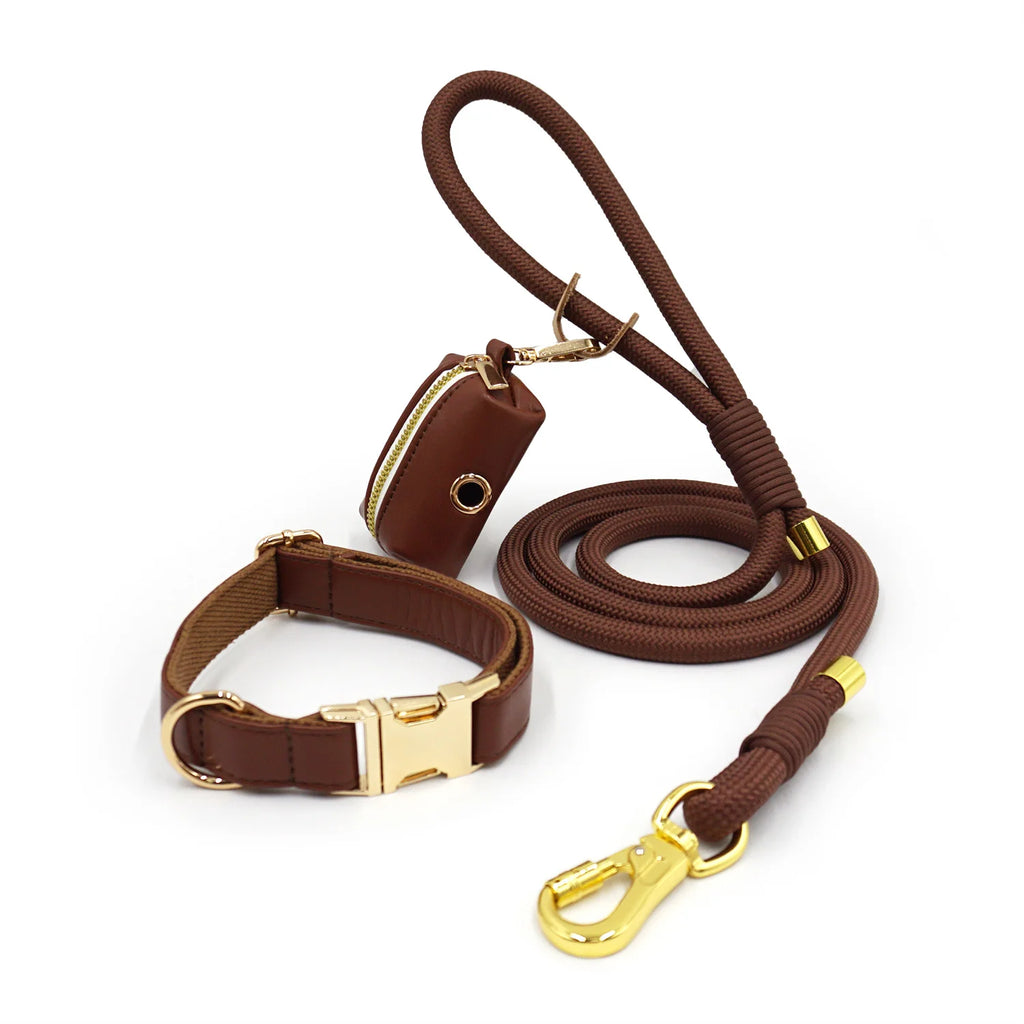 Coffee Brown Leather + Rope
