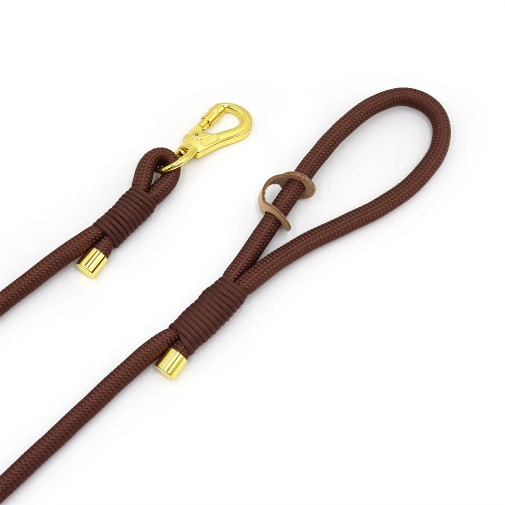 Coffee Brown Leather + Rope