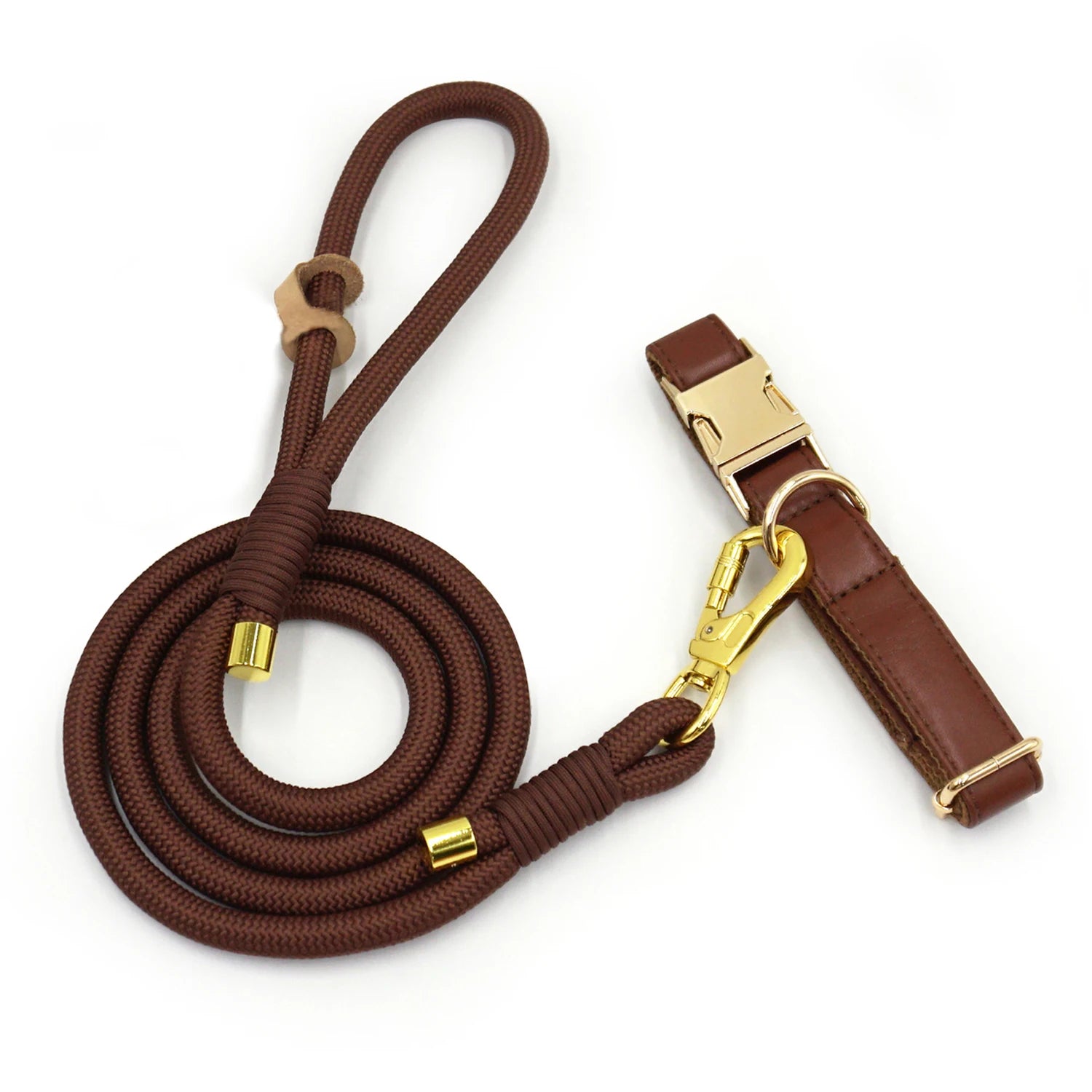 Coffee Brown Leather + Rope