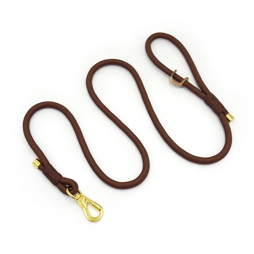Coffee Brown Leather + Rope