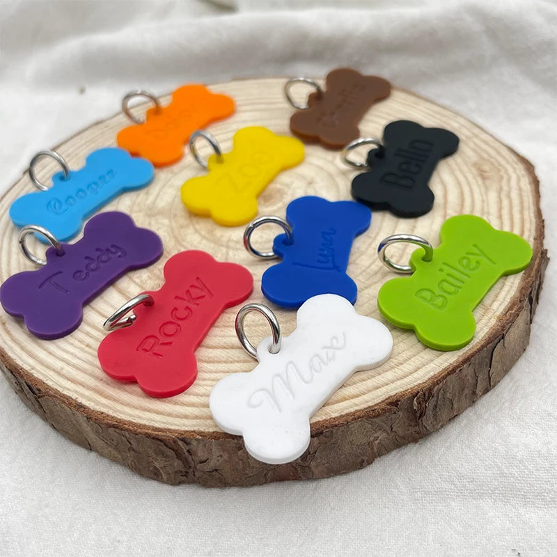 Bone Silicone Name Tag